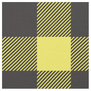 Tissu Buffalo Plaid Check Motif Jaune Noir