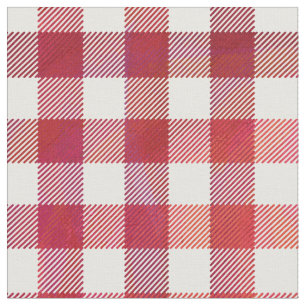 Tissu Buffalo plaid rouge et blanc