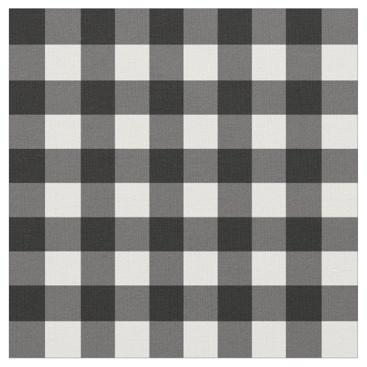 Tissu Buffle noir et blanc À damiers Plaid Rustique (Fermer)