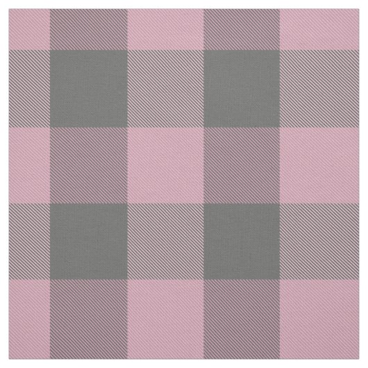 Tissu buffle rose gris foncé plaid (Échantillon)