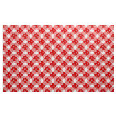 Tissu Buffle rouge et blanc planté avec des flocons de n (Yard)