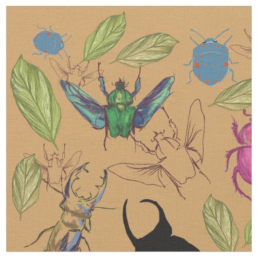 Tissu Bugs Beau Motif  (Fermer)