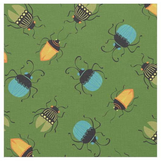 Tissu Bugs Beetles Mid Century Mod Cute (Fermer)