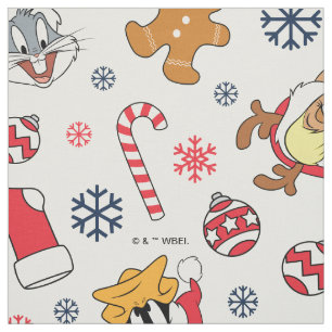 Tissu BUGS BUNNY™, DAFFY DUCK™ & Lola Motif de Noël
