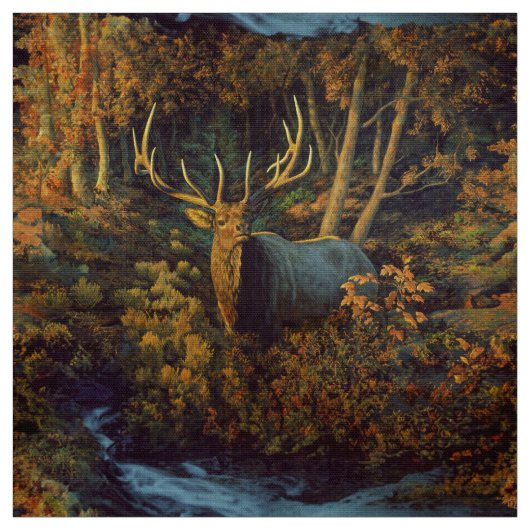 Tissu Bull Elk dans la forêt d'automne (Échantillon)