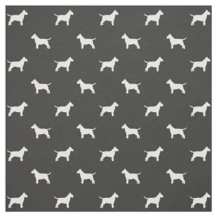 Tissu Bull Terrier Chien race Motif Silhouettes