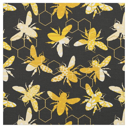 Tissu Bumble Bee Honey Motif (Fermer)
