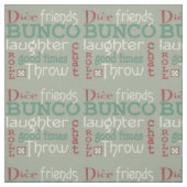Tissu Bunco Dice Amis Rouge, Vert, Blanc (Échantillon)