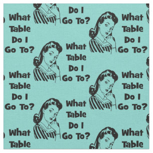 Tissu Bunco Funny Blue Retro À Quelle Table Est-Ce Que J