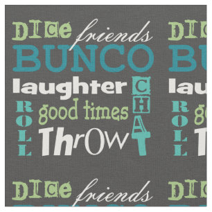 Tissu Bunco Subway Art Novelty Blue Green Motif Fabric