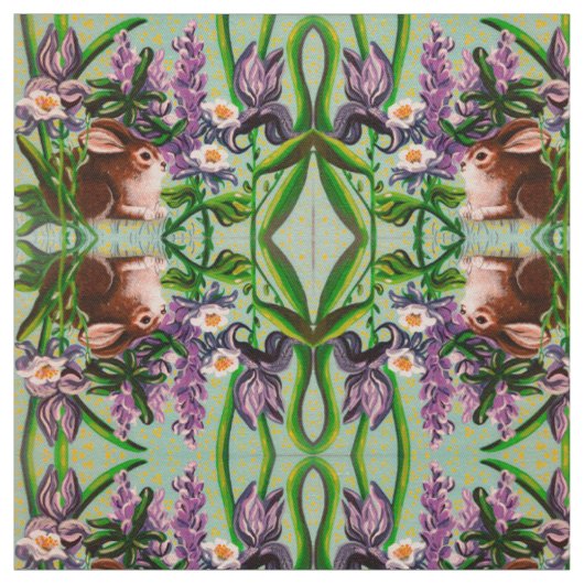 Tissu Bunnies en Iris (Échantillon)