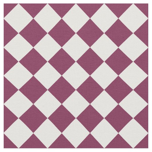 Tissu Burgundy White Checker Diamond Pattern (Fermer)