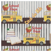 Tissu Bus scolaire jaune rayé (Fermer)