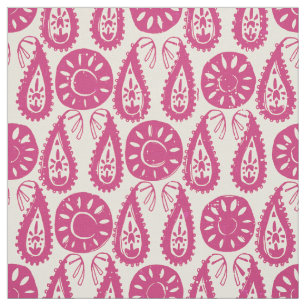Tissu cachemire en ivoire rose