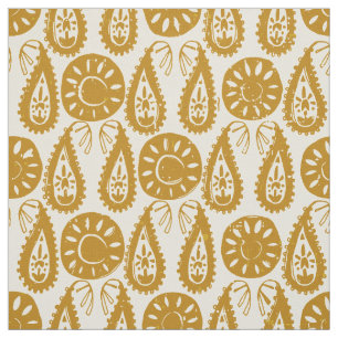 Tissu cachemire or ivoire