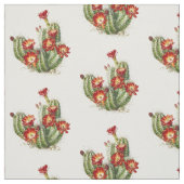 Tissu Cactus À Fleurs Rouges (Échantillon)