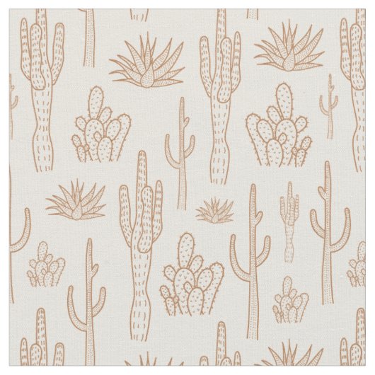 Tissu Cactus Boho Ouest Sud Désert Chaud Neutre (Fermer)