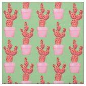 Tissu Cactus Cute Green Pop Art Moderne (Échantillon)