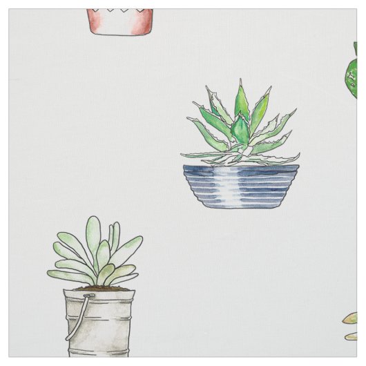 Tissu Cactus dans les planteurs sans soudure motif (Échantillon)