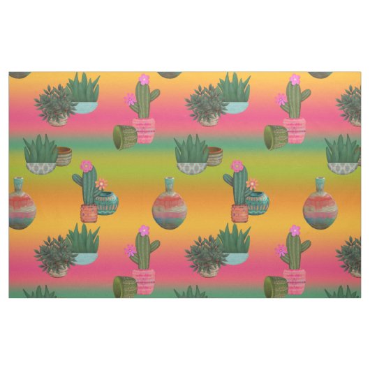 Tissu Cactus dans les pots Southwestern Ombre (Fat Quarter)