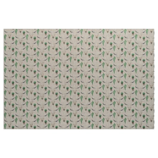 Tissu Cactus de crâne rustique Boho Patterned (Yard)