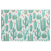 Tissu Cactus succulent coeur motif blanc vert (Fat Quarter)