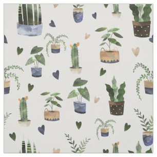 Tissu Cactus Succulents et Plante pointillé Motif Boho