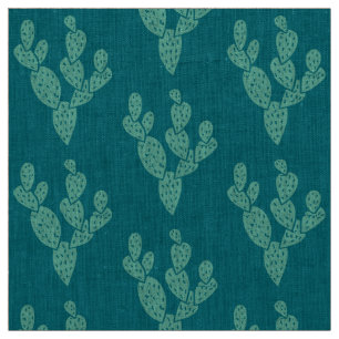 Tissu : Cactus Turquoises Linge naturel