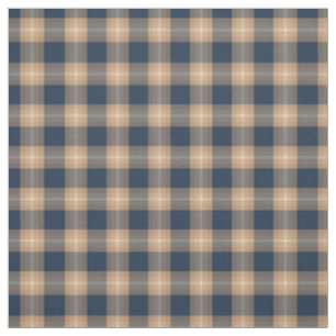 Tissu Café Bleu foncé Tan Brown Tartan Carré Motif