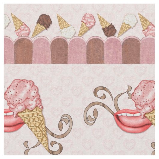 Tissu Café Crème glacée - Petite impression (Fermer)