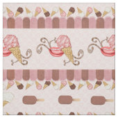 Tissu Café Crème glacée - Petite impression (Échantillon)