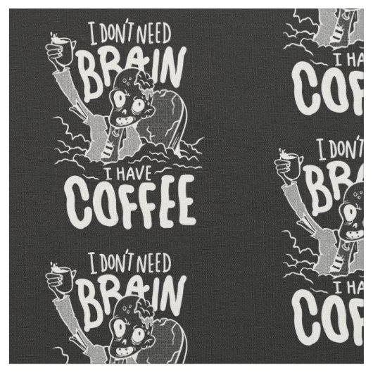 Tissu café halloween blanc boire zombie (Fermer)