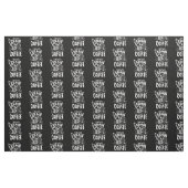 Tissu café halloween blanc boire zombie (Fat Quarter)