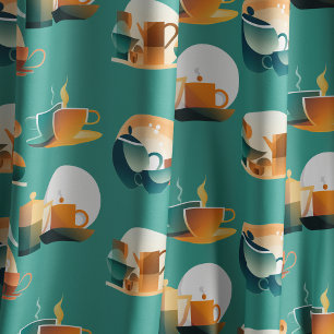 Tissu Café rétro inspiré Bauhaus