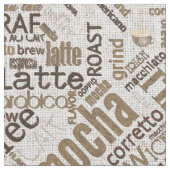 Tissu Café sur Burlap Word Cloud Brown ID283 (fermé)