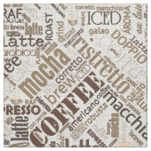 Tissu Café sur Burlap Word Cloud Brown ID283 (Échantillon)