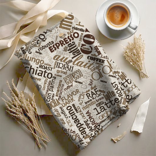Tissu Café sur Burlap Word Cloud Brown ID283