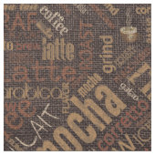 Tissu Café sur Burlap Word Cloud Chestnut ID283 (fermé)