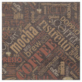 Tissu Café sur Burlap Word Cloud Chestnut ID283 (Échantillon)