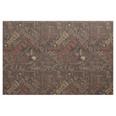 Tissu Café sur Burlap Word Cloud Chestnut ID283 (Fat Quarter)
