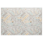 Tissu Café sur Burlap Word Cloud Turquoise ID283 (Fat Quarter)