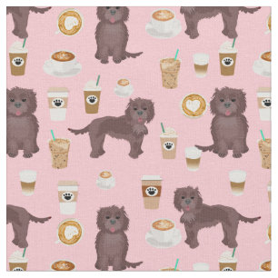 Tissu Cafés roses de chien chocolatés