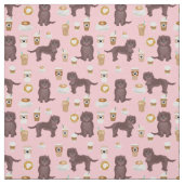 Tissu Cafés roses de chien chocolatés (Échantillon)