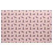 Tissu Cafés roses de chien chocolatés (Fat Quarter)