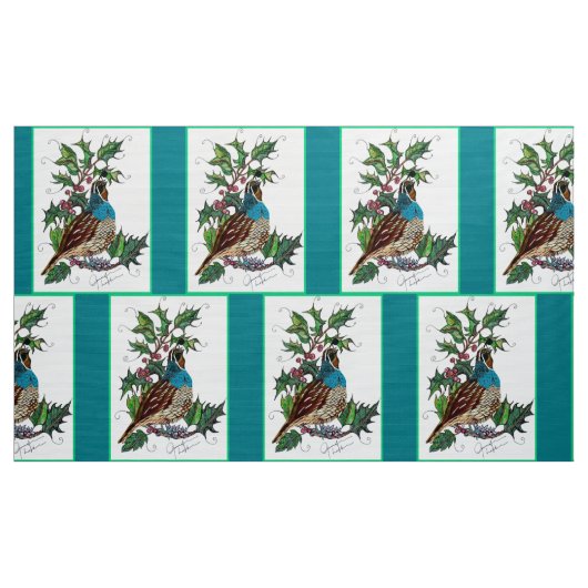 Tissu Caille bleue de Noël (Yard)
