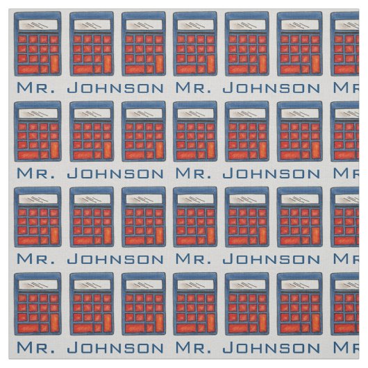 Tissu Calculatrice de l'école de professeurs de mathémat (Échantillon)