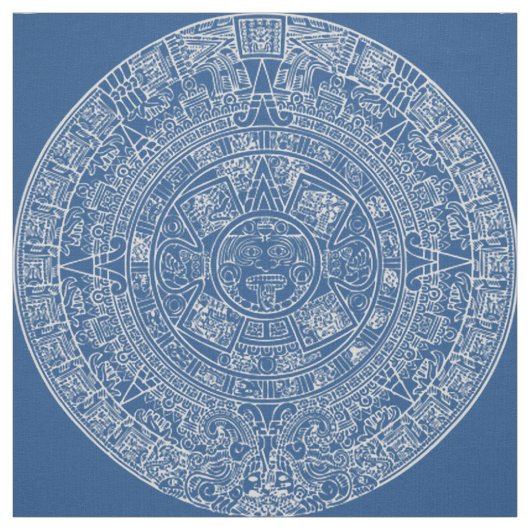 Tissu Calendrier aztèque maya de Sun sur TOUTE COULEUR (Échantillon)