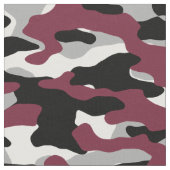 Tissu Camo bordeaux, noir, blanc et gris (Fermer)