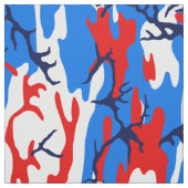 Tissu Camo rouge blanc et bleu (Échantillon)
