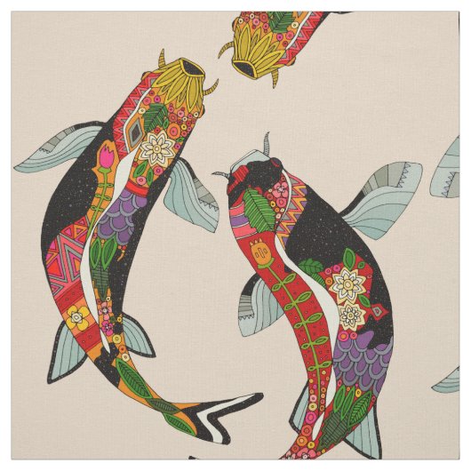 Tissu camomille koi (Échantillon)